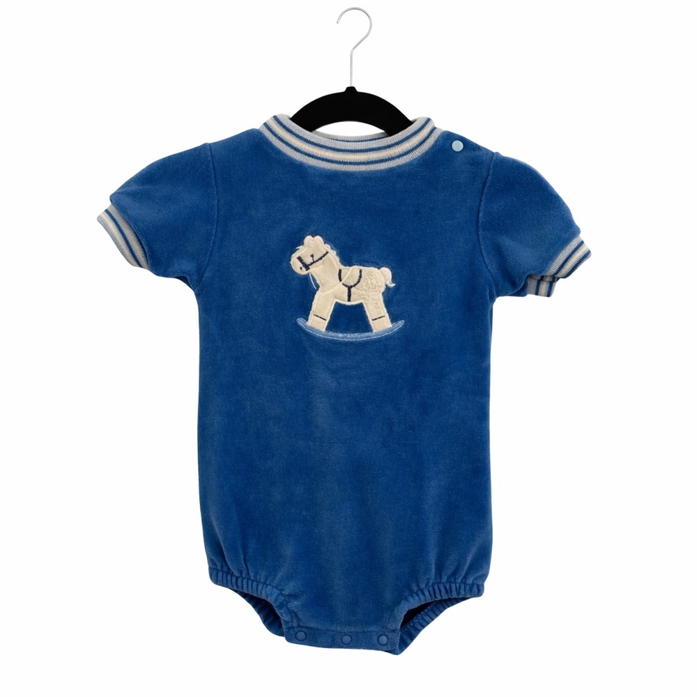 Vintage Terry Romper 9M Blue